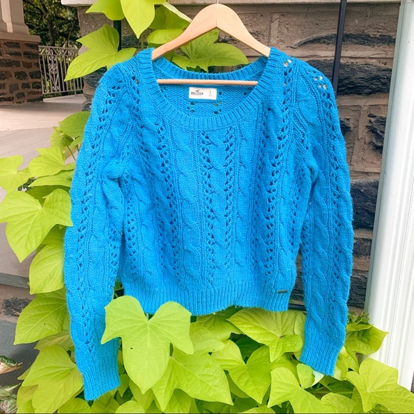 Hollister Sweaters - Hollister Bright Aqua Knit Sweater